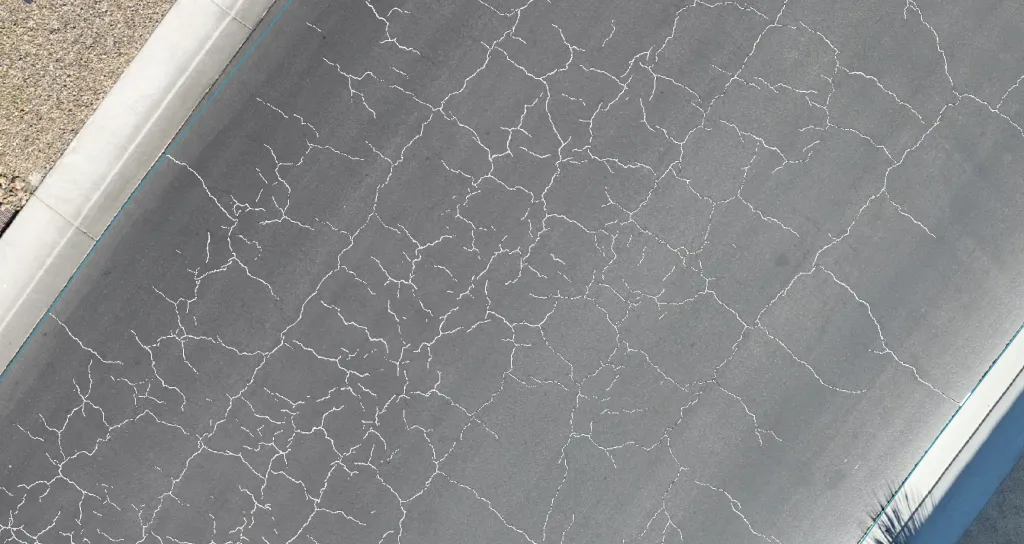 A road section with every crack traced by HALO AI