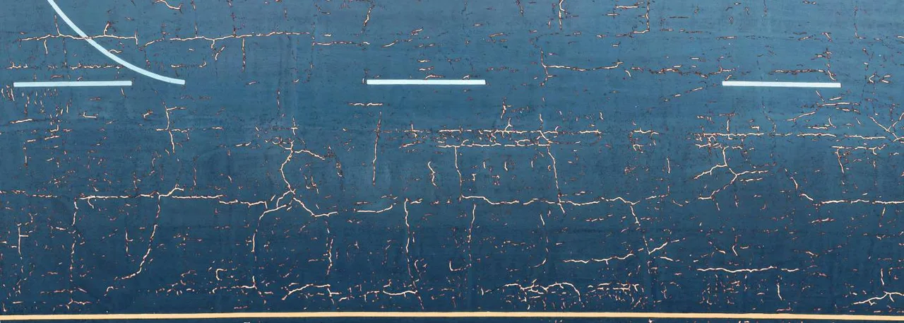 The same runway surface with HALO AI crack segmentation overlay